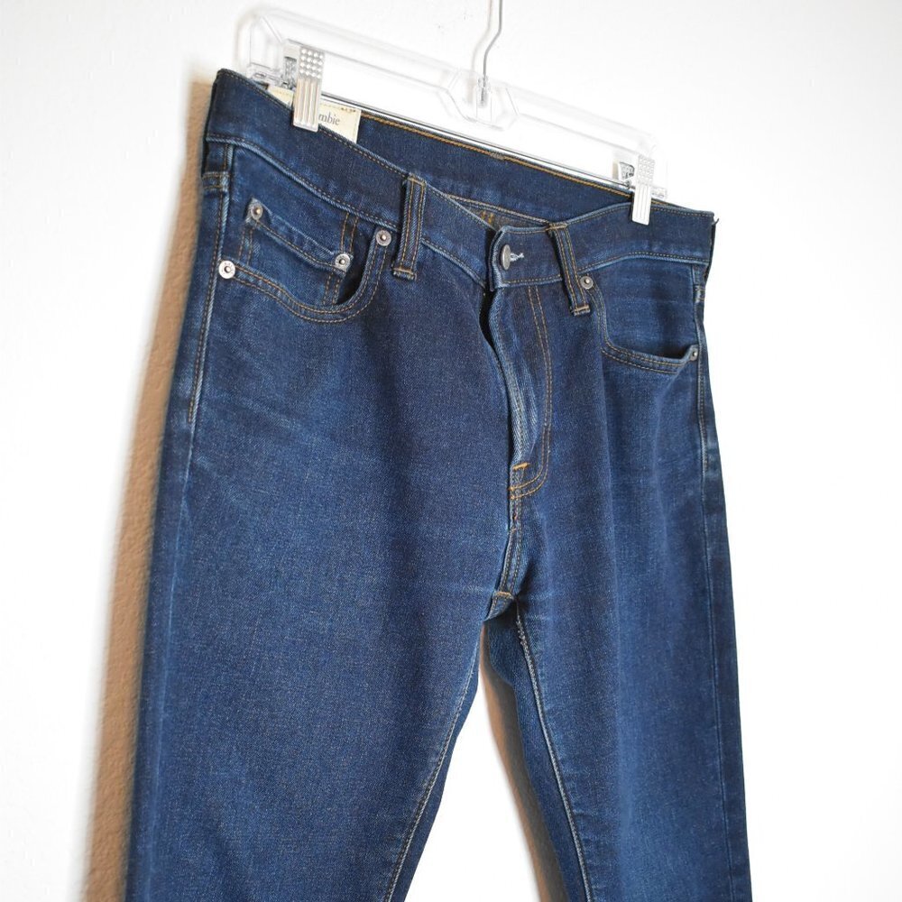 Abercrombie & Fitch Mens Jeans Sz 31 X 32 Skinny Mid Rise Dark Wash 5 Pocket - Picture 5 of 16